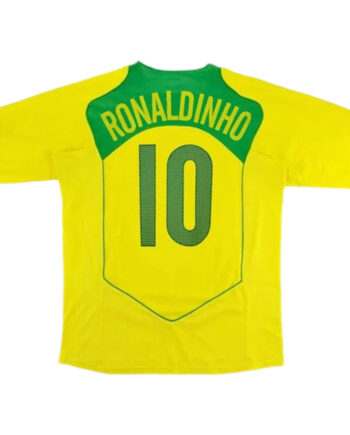 Brazil #10 Ronaldinho Retro Jersey Home 2004 - 90KITS