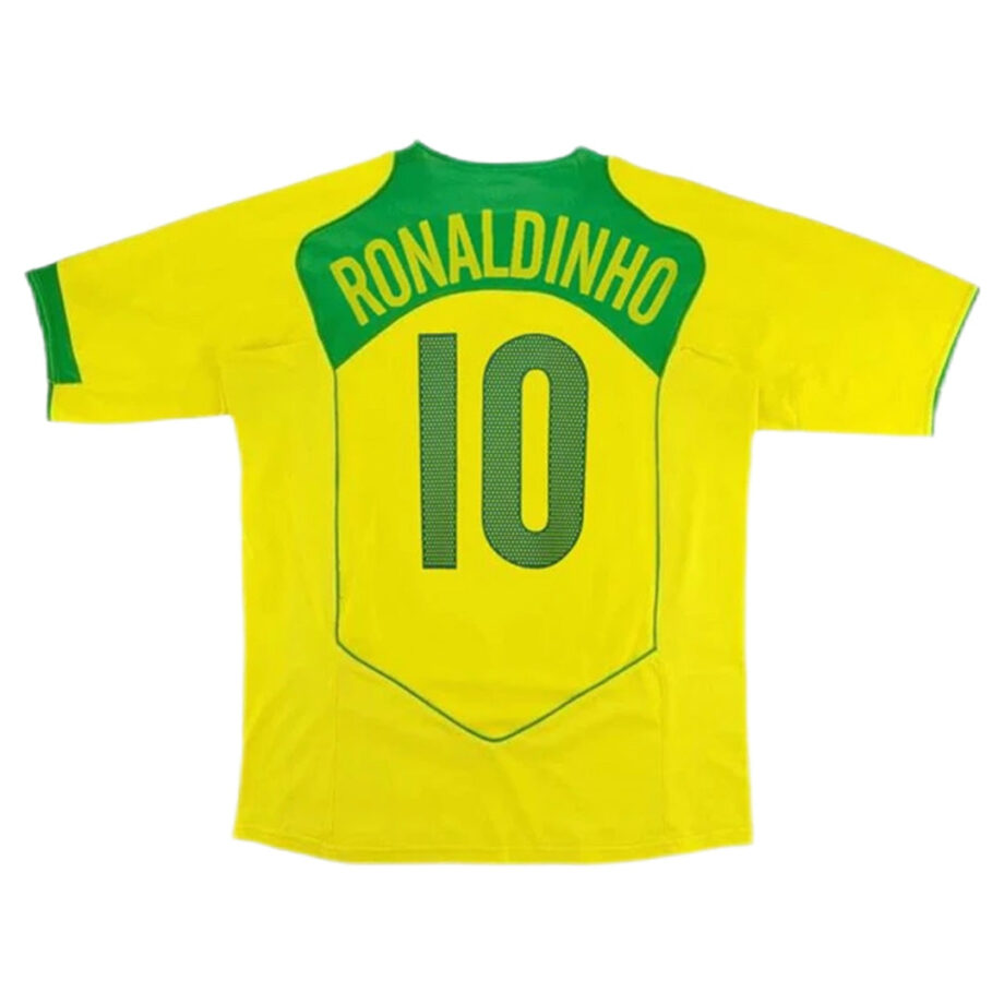 Brazil #10 Ronaldinho Retro Jersey Home 2004 - 90KITS