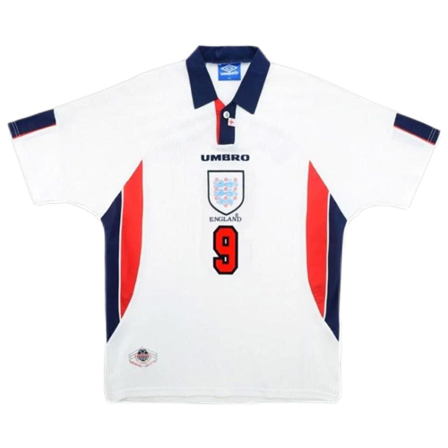 England #9 Shearer Retro Jersey Home World Cup 1998 - 90KITS
