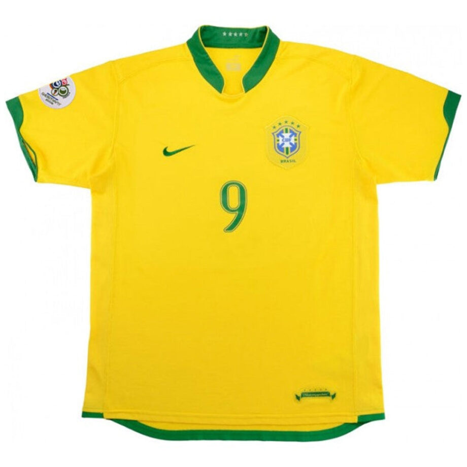 Brazil #9 Ronaldo Retro Jersey Home World Cup 2006 - 90KITS